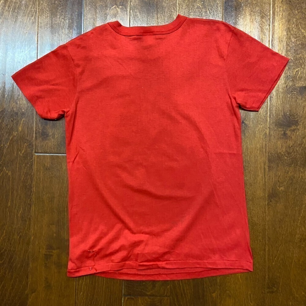 Atlanta Hawks Single Stitched Vintage Red Yellow T-Shirt Men's Size Large - Picture 6 of 8